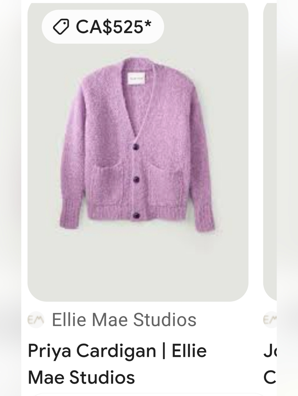 Ellie Lavender Fuzzy V-Neck Cardigan